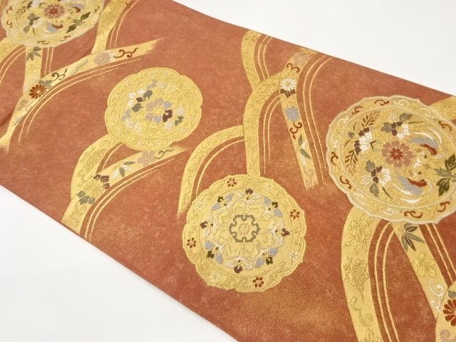JAPANESE FUKURO OBI / WOVEN FLOWERS